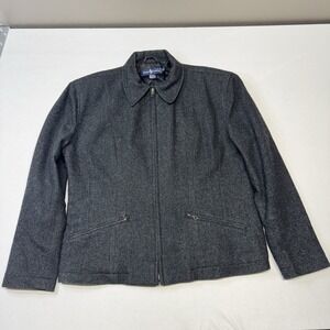 Polo Ralph Lauren Vintage Women's Wool Blend Jacket Size 10 Gray‎ Lined